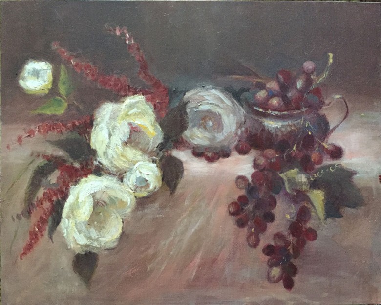 #2 White Roses & Grapes © Copyright Maryellen Vickery